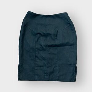 Mossimo Stretch Navy Chambray Tapered Knee Length Pencil Skirt
